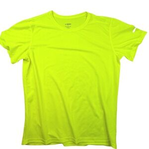 Brooks Distance Running Shirt Mens Large Neon Yellow Short Sleeve Training Tee